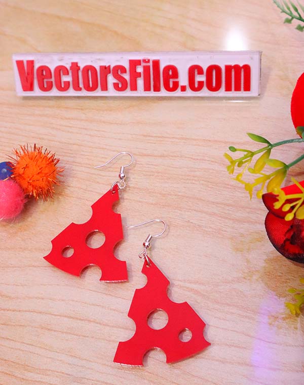 Laser Cut Cheese Acrylic Earring Design Acrylic Earring Template Jewelry Design CDR and DXF File