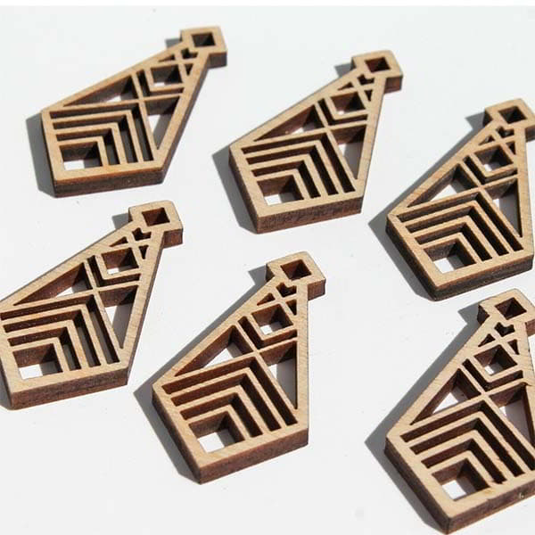 Unfinished Wood Geometric Diamond Chevron Cutout Earrings Jewelry Design CDR and DXF File