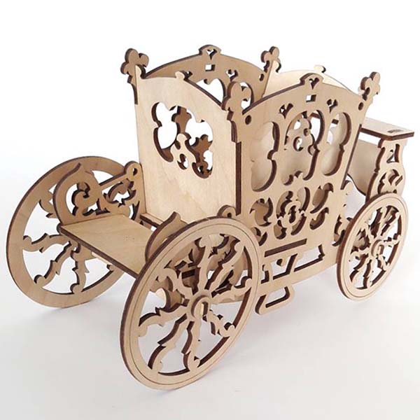 Carriage Candy Cart Sweet Display Stand Laser Cut CDR and DXF Vector File