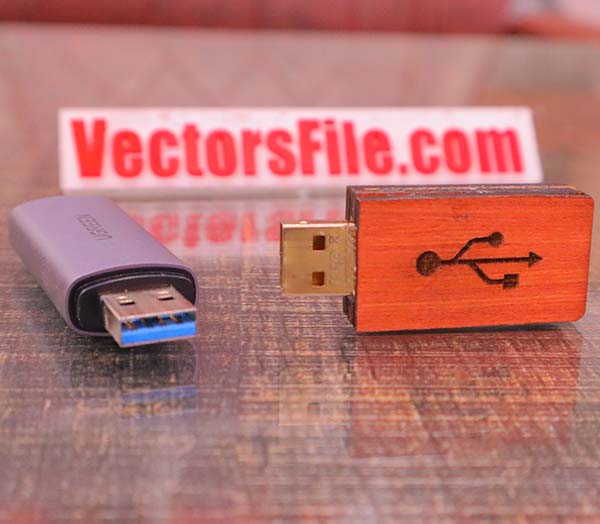 Wooden Fancy USB Stick Case USB Flash Drive Cutting CDR and DXF File