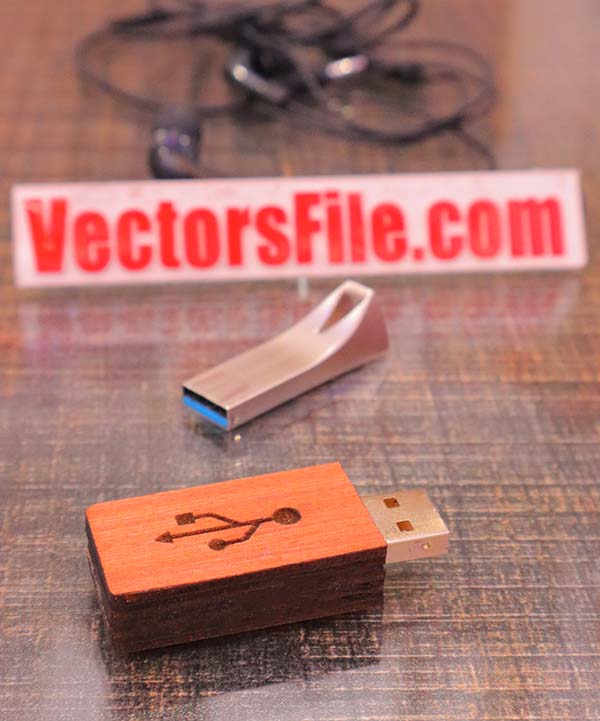 Wooden Fancy USB Stick Case USB Flash Drive Cutting CDR and DXF File
