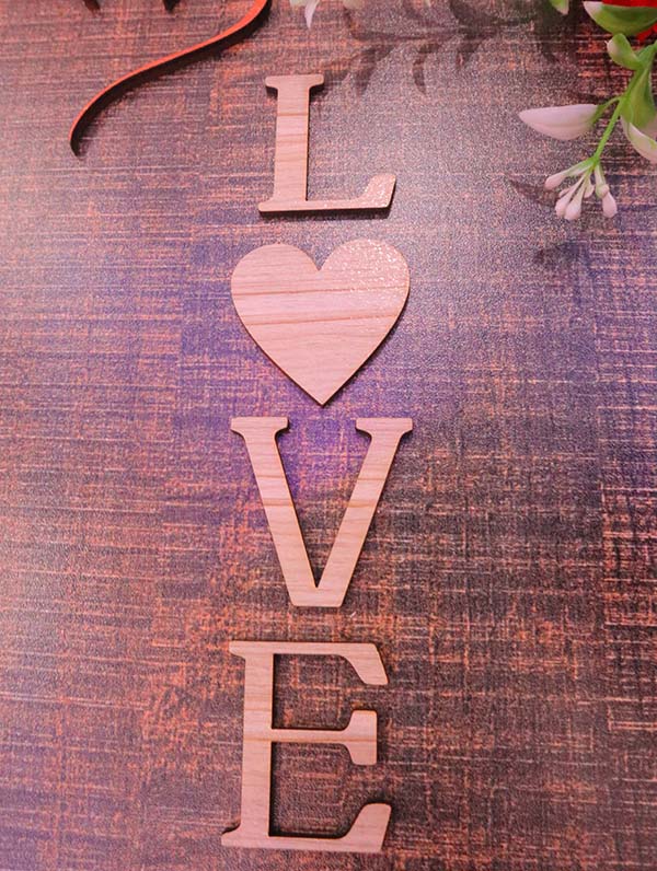Laser Cut Love with Heart Template Vector File for Laser Cutting