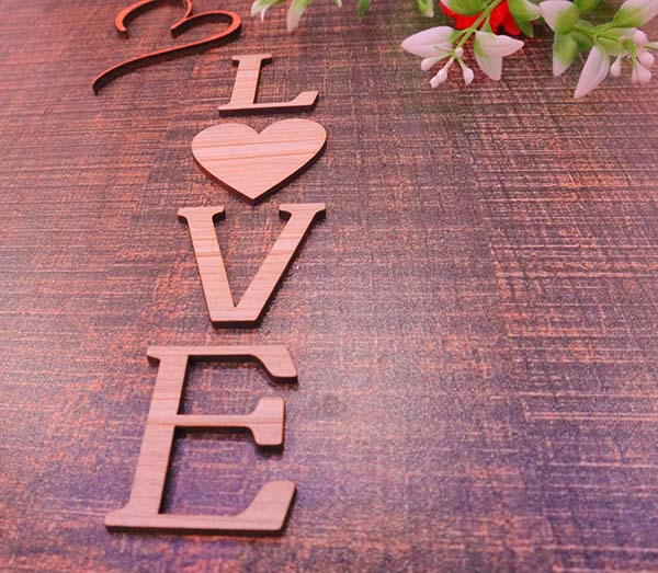 Laser Cut Love with Heart Template Vector File for Laser Cutting