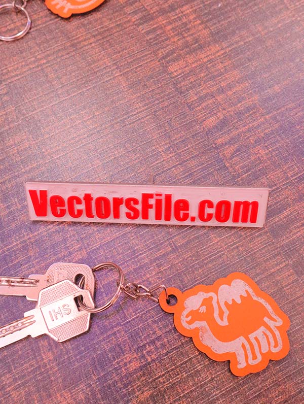 Laser Cut Camel Engraving Keychain Wooden Keyrings Holder Vector File