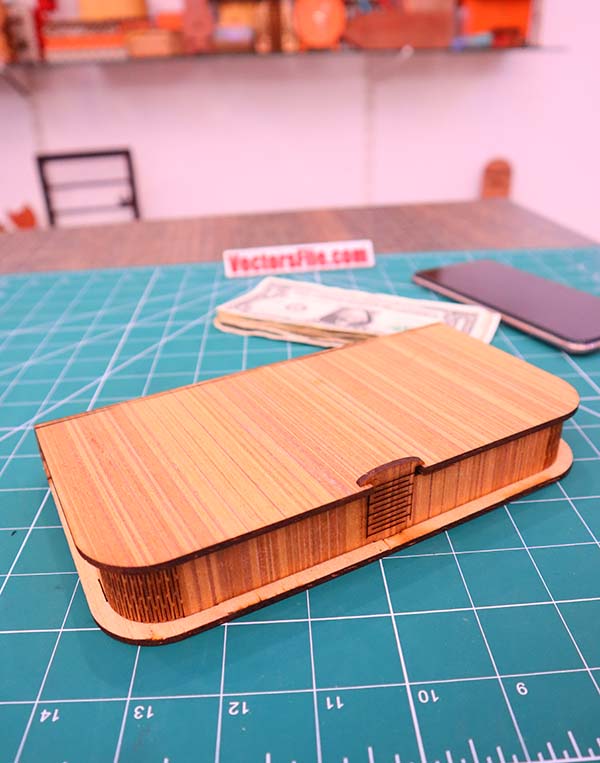 Laser Cut Wooden Clutch for Women Living Hinges Ladies Bag DXF and CDR File