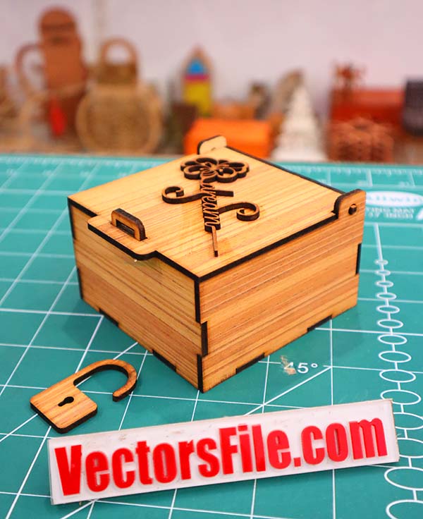 Laser Cut Wooden Jewelry Box Wedding Gift Box Wood Box CDR and DXF File