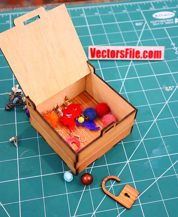 Laser Cut Wooden Jewelry Box Wedding Gift Box Wood Box CDR and DXF File