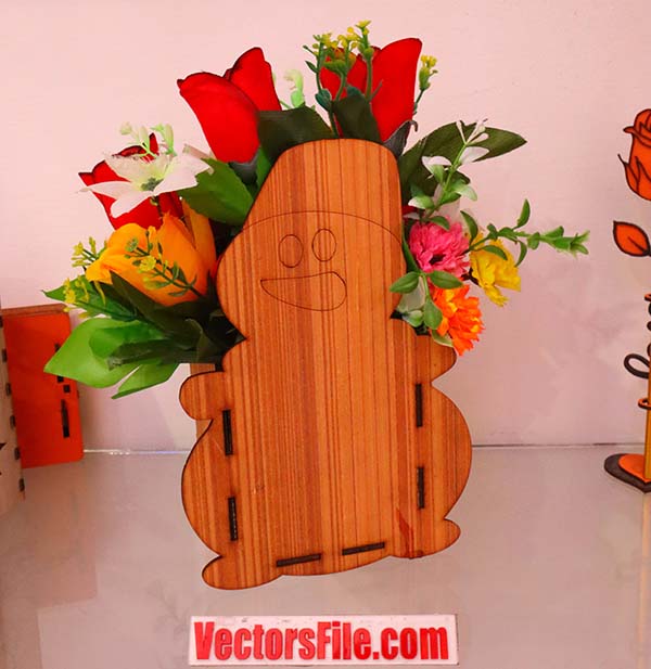Laser Cut Wooden Flower Pot Flower Stand Flower Holder CDR and DXF File