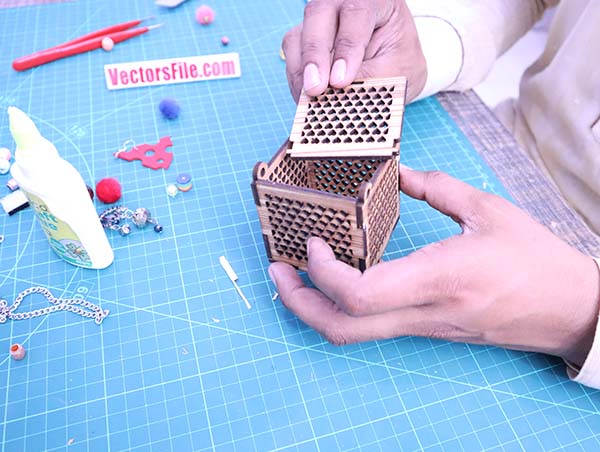 Laser Cut Wooden Jewelry Box Mini Box Gift Box Ring Box CDR and DXF File
