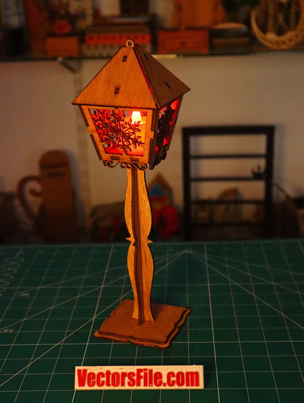 Laser Cut Wooden Lantern Lamp Ideas Night Light Lamp Design CDR and DXF File