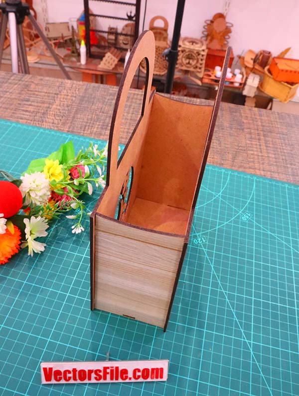 Laser Cut Personalized Wooden Gift Bag Wooden Bag Shopping Bag CDR and DXF File