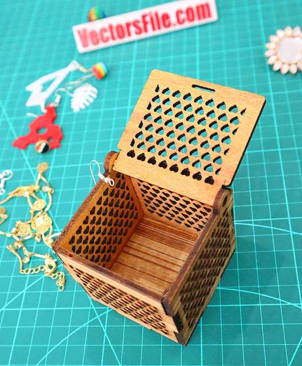 Laser Cut Wooden Mini Gift Box Jewelry Box Ring Box CDR and DXF File
