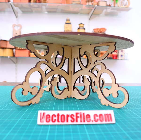 Laser Cut Wooden Cake Stand Birthday Cake Stand Anniversary Cake Stand CDR and DXF File