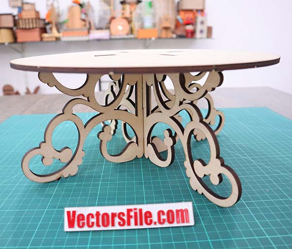 Laser Cut Wooden Cake Stand Birthday Cake Stand Anniversary Cake Stand CDR and DXF File