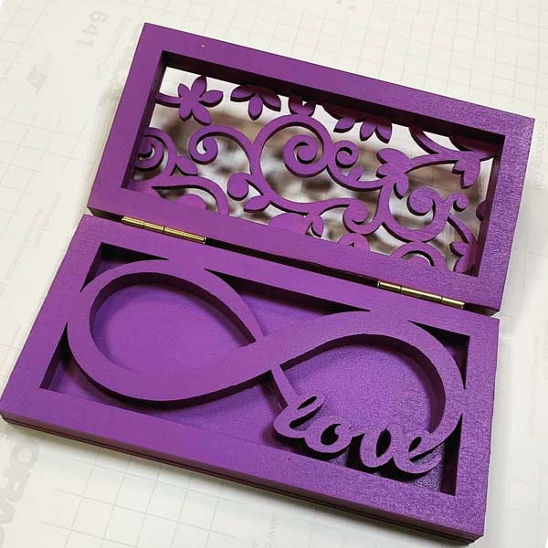 Laser Cut Wedding Ring Box Love Box Engagement Box DXF File for Laser Cutting