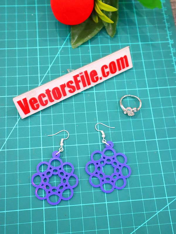 Laser Cut Acrylic Round Shape Earring Template Beautiful Acrylic Jewelry Design CDR and DXF File