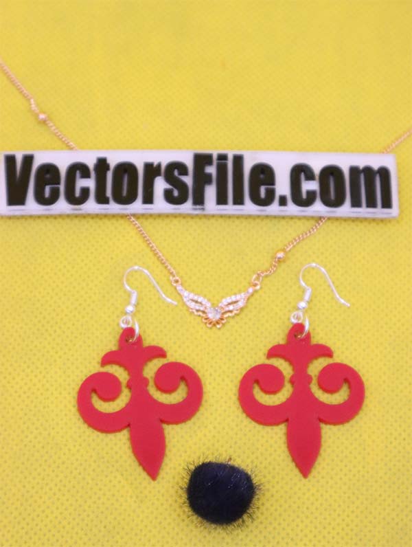 Laser Cut Acrylic Earring Design Set Red Acylic Jewelry Template CDR and SVG File