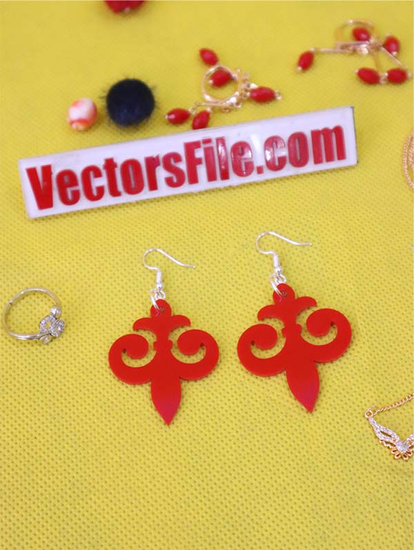Laser Cut Acrylic Earring Design Set Red Acylic Jewelry Template CDR and SVG File