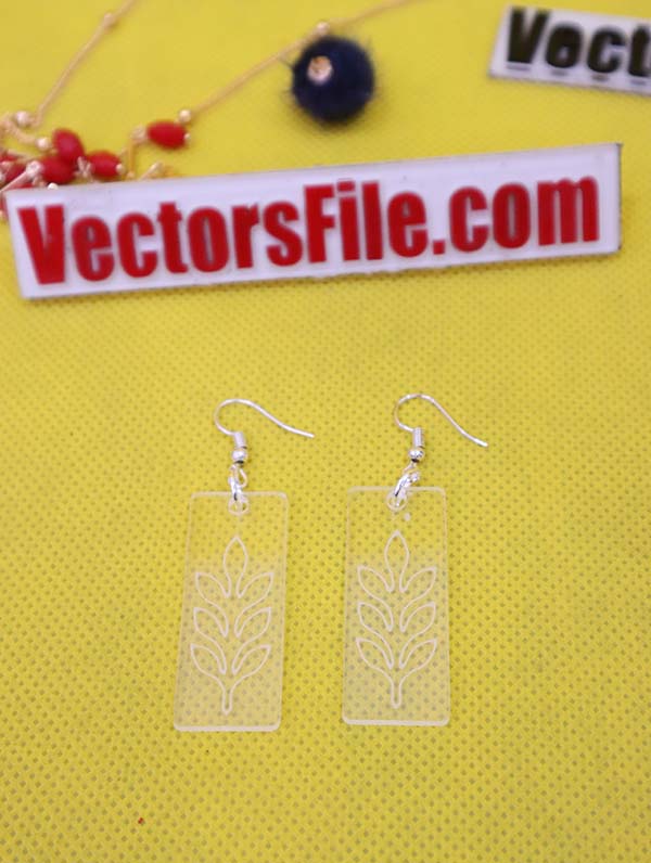 Laser Cut Transparent Acrylic Earring Design Jewelry Template CDR and DXF File