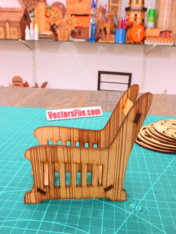 Laser Cut Wooden Tea Coaster with Coaster Holder Stand CDR and DXF File