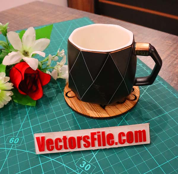 Laser Cut Flower Coaster Round Tea Coaster Design CDR and SVG File