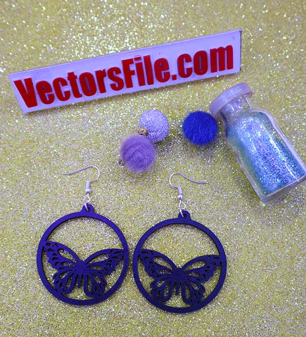Laser Cut Acrylic Jewellery Design Butterfly Acrylic Earring Sample DXF and CDR File