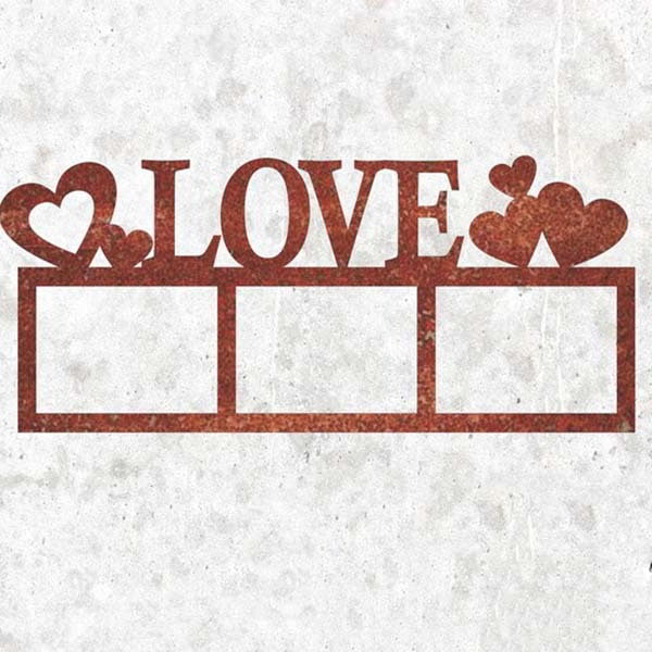 Laser Cut Wooden Love Photo Frame Family Frame Layout SVG and CDR File