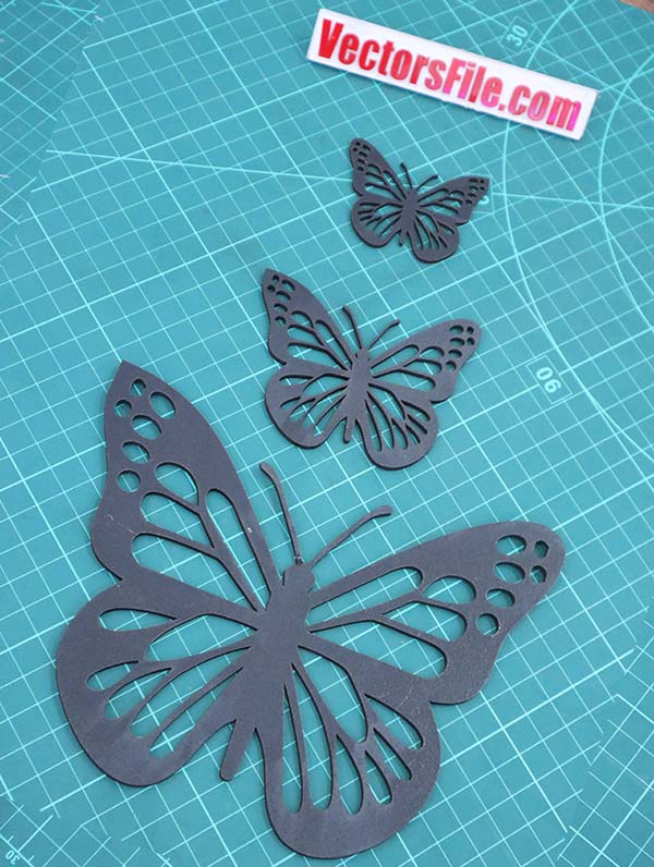 Lase Cut MDF Butterfly Set for Wall Decor SVG and CDR File