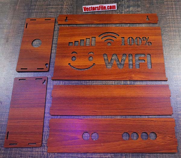 Laser Cut Wifi Router Storage Box Wall Mounted Wifi Box CDR and DXF File