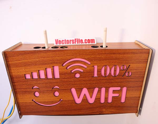 Laser Cut Wifi Router Storage Box Wall Mounted Wifi Box CDR and DXF File
