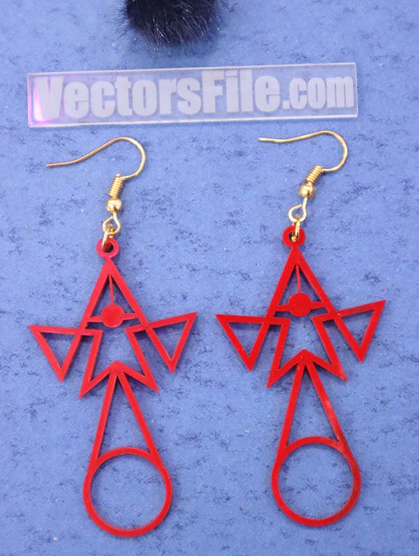 Laser Cut Earring Design Acrylic Jewelry Template Vector File for Laser Cutting