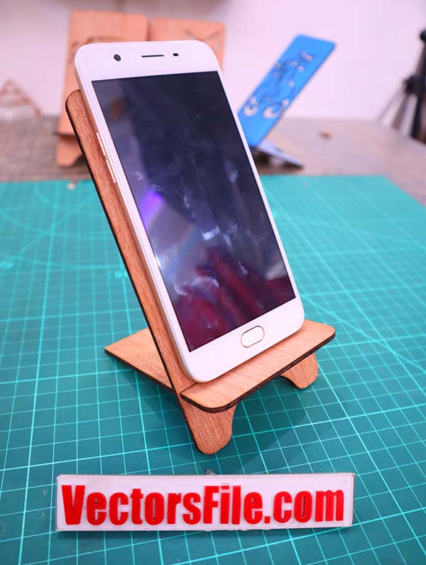 Laser Cut Wooden iPhone Mobile Holder Stand CDR and DXF File