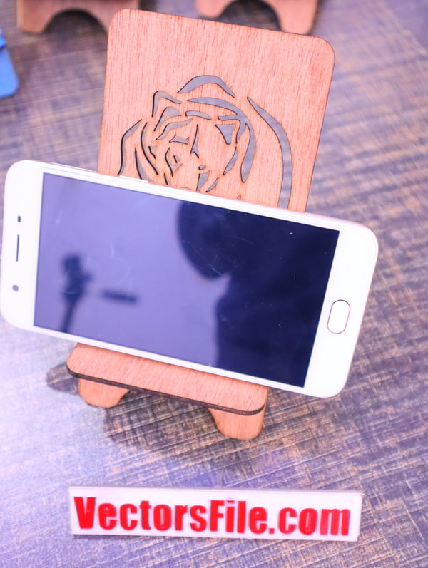 Laser Cut Animals Mobile Phone Stand Bear Phone Holder CDR and SVG File