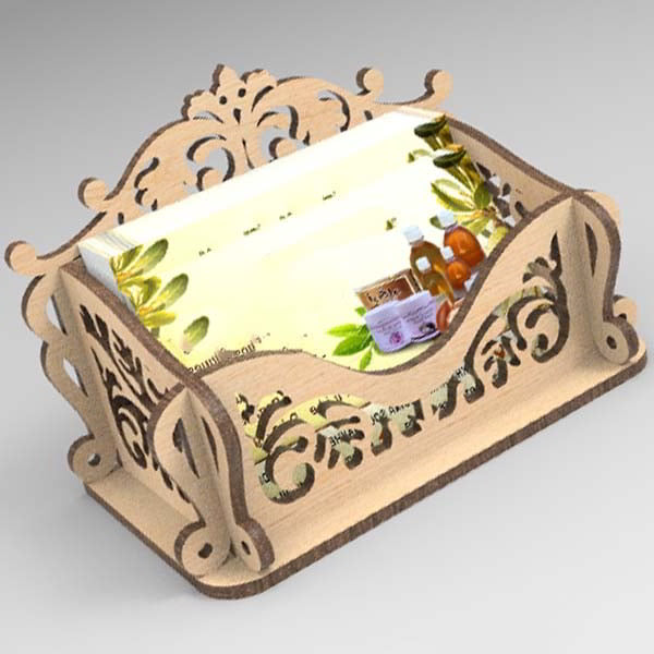 Laser Cut Wooden Visiting Card Holder Business Card Box CDR and DXF File