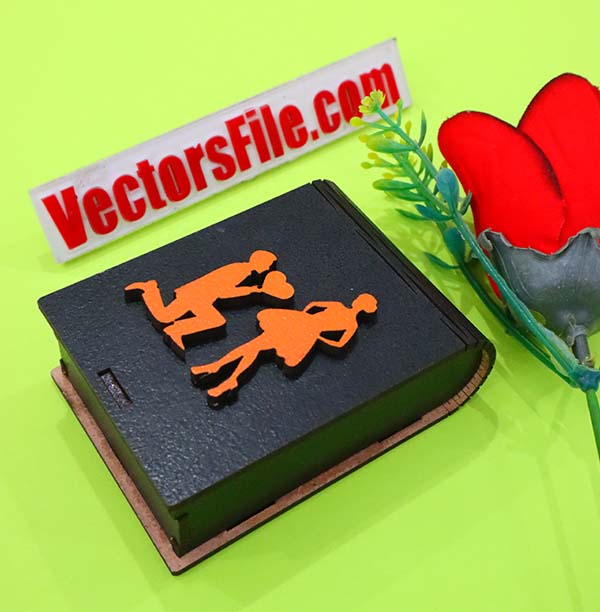 Laser Cut Wooden Wedding USB Gift Box for Videos and Photo Wood USB Case CDR and DXF File
