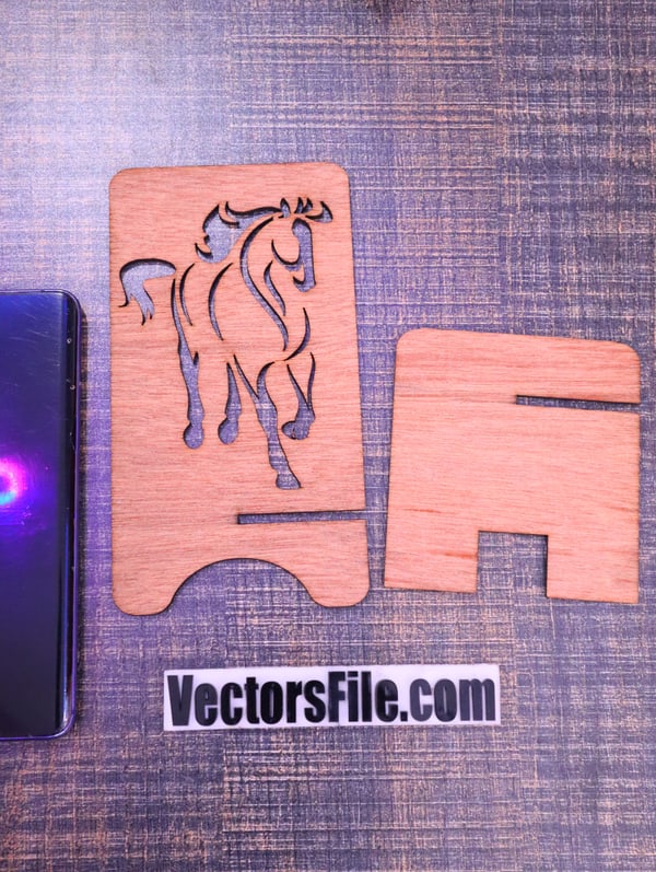 Laser Cut Wood Animals Mobile Stand Horse Mobile Holder CDR and DXF File