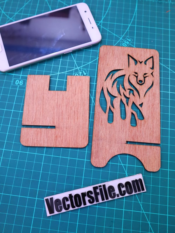 Laser Cut Animals Wooden Mobile Holder Table Phone Stand DXF and SVG File