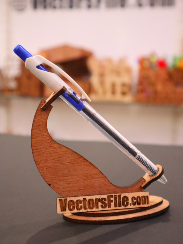 Laser Cut Wooden Unique Pen Holder Office Desk Organizer DXF and CDR File