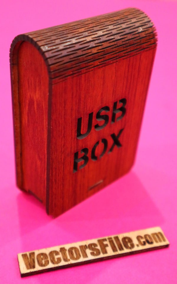 Laser Cut Wooden USB Gift Box Mini Box for Flash Drive CDR and DXF File