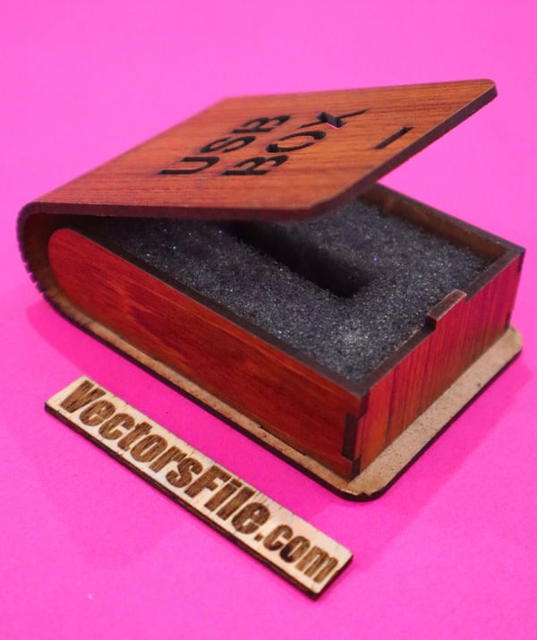 Laser Cut Wooden USB Gift Box Mini Box for Flash Drive CDR and DXF File