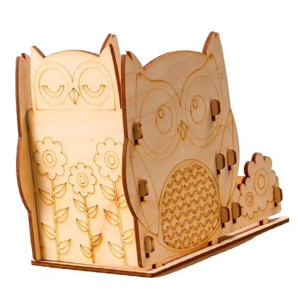 Laser Cut Wooden Office Desk Organizer Pen and Pencil Holder SVG and DXF File