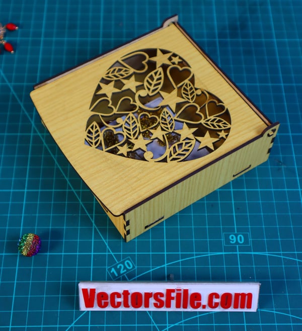 Laser Cut Wooden Box Mini Jewelry Box Gift Box Makeup Box CDR and DXF File