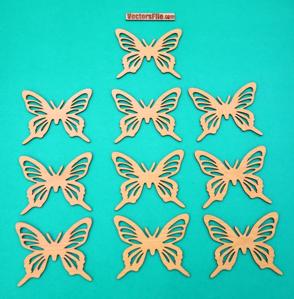 Laser Cut Wooden Butterfly Template for Wall Decor Wall Art Design Vector File