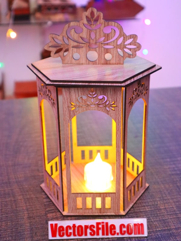 Lase Cut Wooden Table Lamp Night Light Lamp 3D Wooden Lamp CDR and DXF File