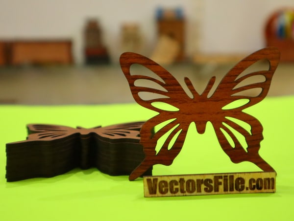 Laser Cut Wooden Butterfly Design for Wall Art Decor Free Vector File