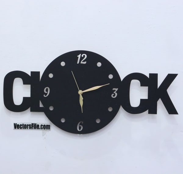 Laser Cut 3D Wooden Wall Clock for Room Wall Decor Idea DXF and CDR File