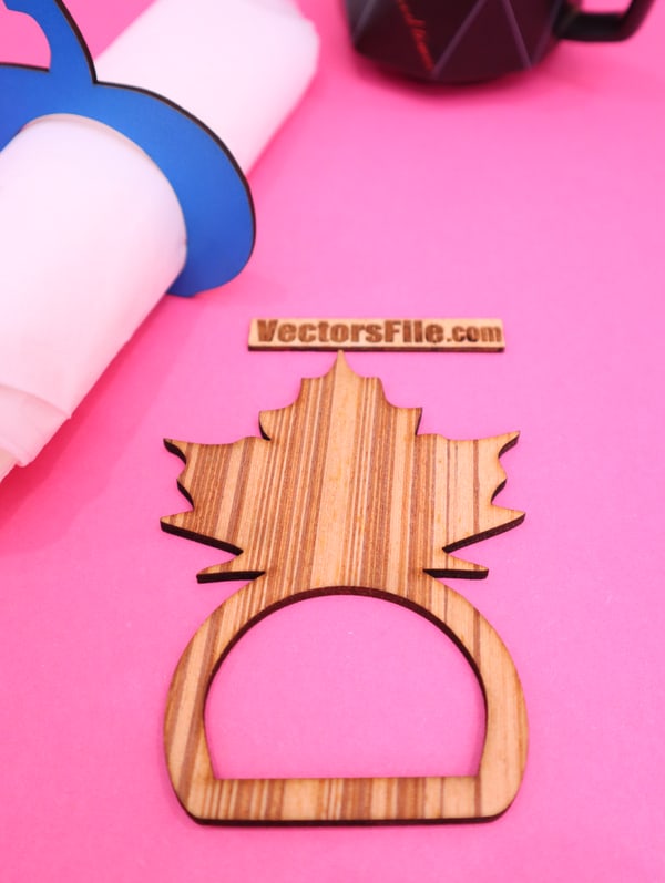 Maple Leaves Napkin Ring Holder DXF and CDR File