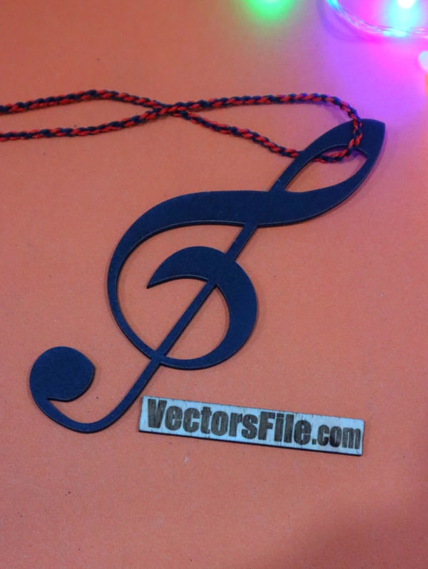 Laser Cut Wooden Music Icon for Decor Christmas Decor Element DXF and CDR File