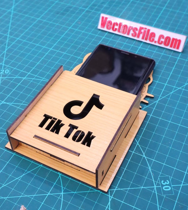 Laser Cut Wall Mounted Mobile Holder TikTok Mobile Stand DXF and CDR File
