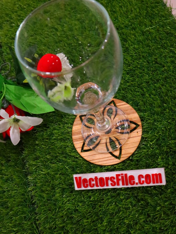 Laser Cut Wooden Coaster Round Coaster Tea Coaster Drink Glass Coaster CDR and Ai Vector File